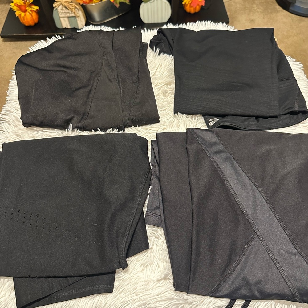 Black Activewear Leggings Set of 4